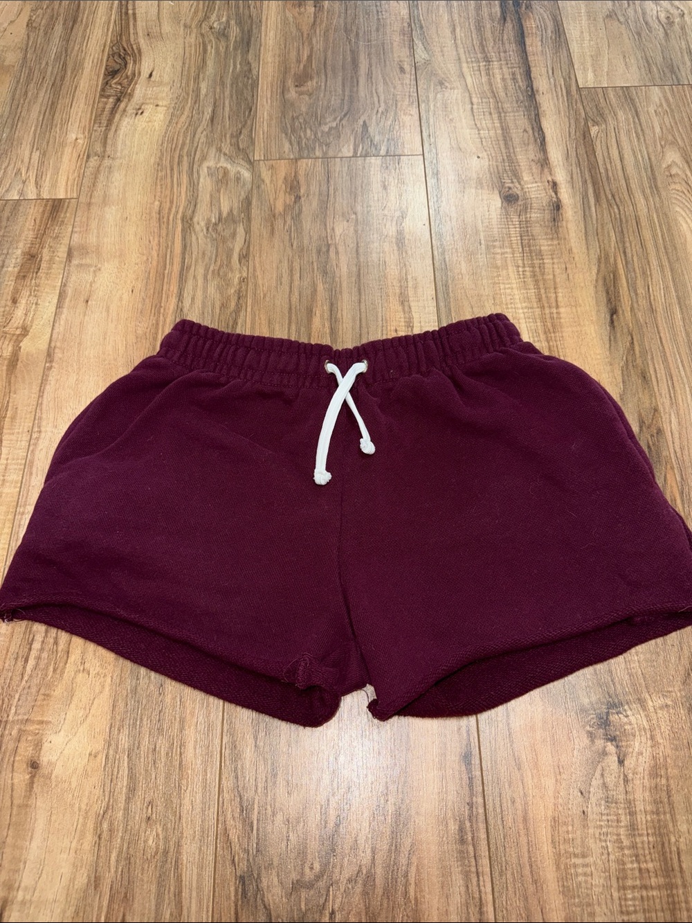 Maroon Women's Lounge Shorts with Drawstring